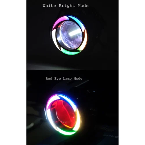 Motorbike Motorcycle U7 Red LED Headlamp Sporty Red Rainbow Color High Brightness LED Head Light Universal Spotlight Driving Fog Light Ready Stock Malaysia