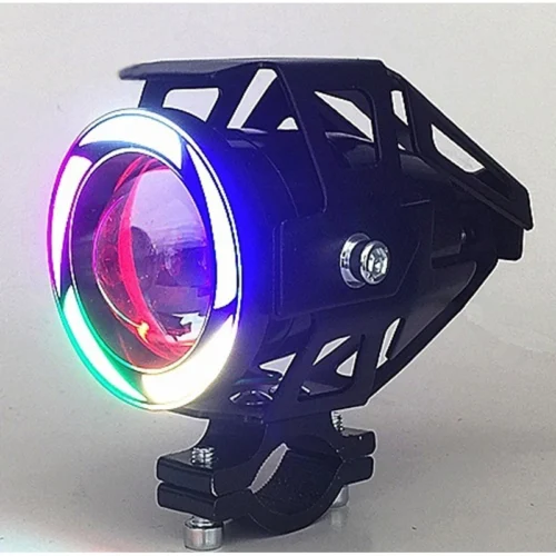 Motorbike Motorcycle U7 Red LED Headlamp Sporty Red Rainbow Color High Brightness LED Head Light Universal Spotlight Driving Fog Light Ready Stock Malaysia