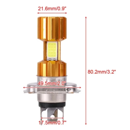 H4 LED Motorcycle Headlight Bulb 3 COB 6000K White Hi/Lo Beam 2000LM 18W Motor LED Lamp Decorative Headlight High Brightness Universal Motorbike Ready Stock Malaysia