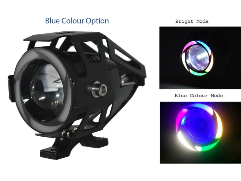 Motorbike Motorcycle U7 Red LED Headlamp Sporty Red Rainbow Color High Brightness LED Head Light Universal Spotlight Driving Fog Light Ready Stock Malaysia