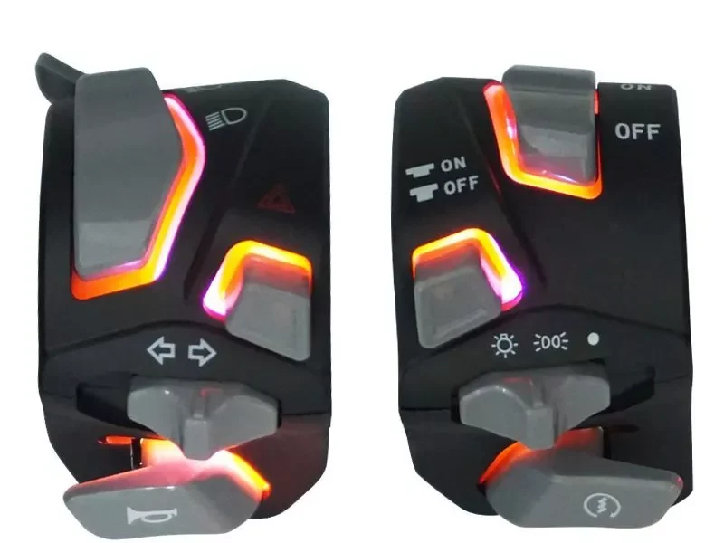 Universal Motorcycle Handlebar Switch 22mm 7/8 Inch LED Headlight Turn Signal Horn Start Kill Switch Control Button Waterproof Durable Replacement Switch Ready Stock Malaysia