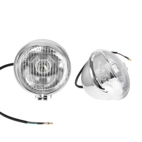 1 Pair Chrome Universal Motorcycle Fog Lights DC12V Auxiliary Headlight Lamps for Harley Touring Sportster XL883 XL1200 72 48 Dyna S Waterproof LED Driving Lights Ready Stock Malaysia