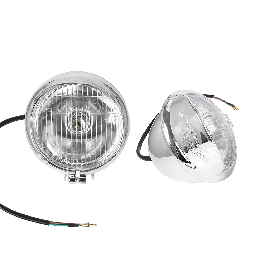 1 Pair Chrome Universal Motorcycle Fog Lights DC12V Auxiliary Headlight Lamps for Harley Touring Sportster XL883 XL1200 72 48 Dyna S Waterproof LED Driving Lights Ready Stock Malaysia