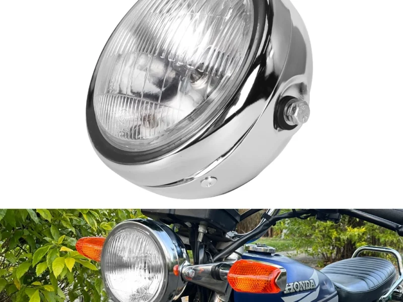 6.5 Inch Universal Cafe Racer Round Motorcycle LED Headlight Head Lamp 6.5” Distance Light High Brightness Retro Style Refit Headlamp Durable Waterproof Ready Stock Malaysia