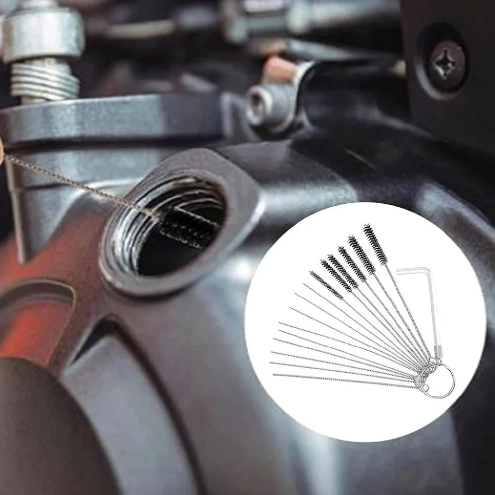 Carburetor Air Brush Cleaning Tool Set Carb Cleaner Kit Carbon Dirt Removal Brushes Needles Jets Cleaning Tool for Car Motorcycle Moped Scooter Engine Maintenance Ready Stock Malaysia