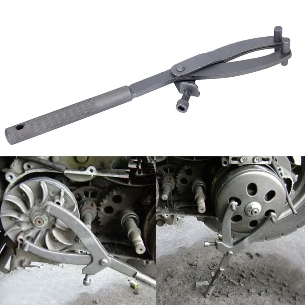 Universal Motorcycle Pulley Holder Spanner Heavy Duty Clutch Flywheel Sprocket Removal Tool Adjustable Repair Tool for Motorcycle Engine Maintenance Ready Stock Malaysia
