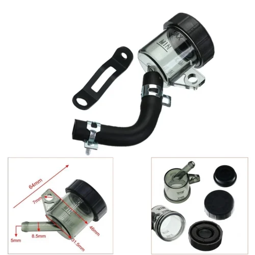 Universal Motorcycle Brake Oil Tank Reservoir Foot Brake Master Cylinder Fluid Cup Oil Bottle Brake Fluid Tank Scooter Pit Bike Dirt Bike Hydraulic Brake System Replacement Ready Stock Malaysia