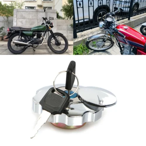 Moon3 Motorcycle Gas Tank Cover Lock Set Fuel Cap CG125 Fuel Tank Cap Lock Replacement Durable Metal Petrol Cover Anti-Theft Gas Tank Lock Ready Stock Malaysia