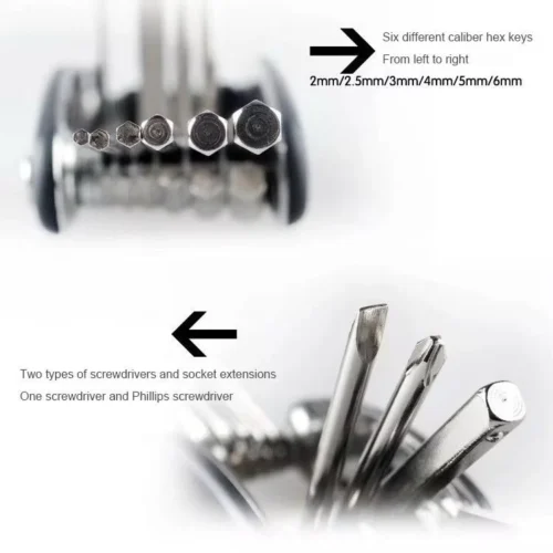 16-in-1 Bicycle Motorcycle Repair Tool Set Folding Multifunction Pocket Tool Kit Allen Key Wrench Screwdriver Portable Emergency Repair Tool Ready Stock Malaysia