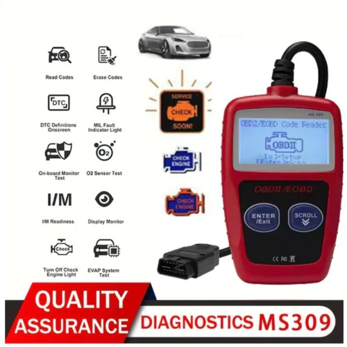 Car OBD2 Scanner MS309 Upgraded Version OBDII EOBD Diagnostic Tool Fault Code Reader Engine Check Scanner Auto Diagnostic Tool Universal Vehicle Code Reader Ready Stock Malaysia