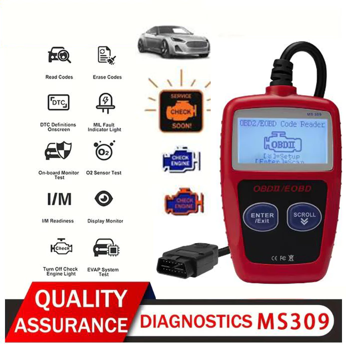 Car OBD2 Scanner MS309 Upgraded Version OBDII EOBD Diagnostic Tool Fault Code Reader Engine Check Scanner Auto Diagnostic Tool Universal Vehicle Code Reader Ready Stock Malaysia